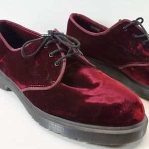 Dr Martens Cherry Red Velvet Oxfords